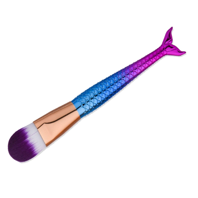 Mermaid Style Plastic Handle Makeup Brush Cosmetic Foundation Cream Powder Blush Makeup Tool