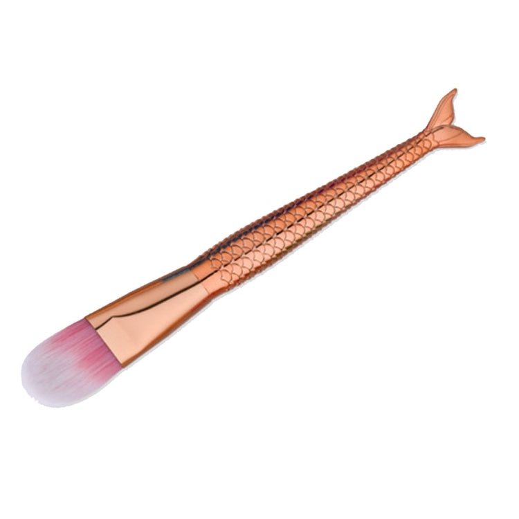 Mermaid Style Plastic Handle Makeup Brush Cosmetic Foundation Cream Powder Blush Makeup Tool