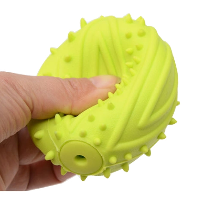 Rubber Sound Ball Shape Dog Chew Toys Resistant Bite for Pet Molar Play, Random Color Delivery, Size: 9.0x6.5cm