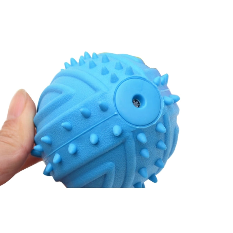 Rubber Sound Ball Shape Dog Chew Toys Resistant Bite for Pet Molar Play, Random Color Delivery, Size: 9.0x6.5cm