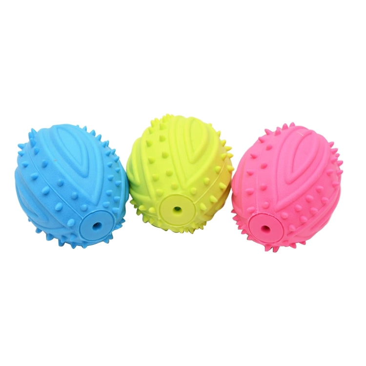 Rubber Sound Ball Shape Dog Chew Toys Resistant Bite for Pet Molar Play, Random Color Delivery, Size: 9.0x6.5cm