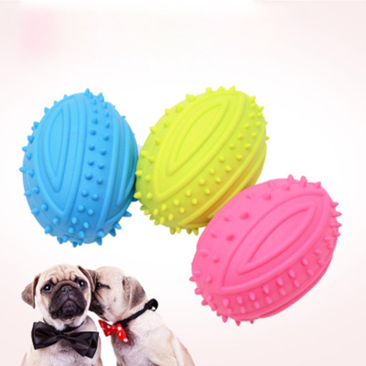 Rubber Sound Ball Shape Dog Chew Toys Resistant Bite for Pet Molar Play, Random Color Delivery, Size: 9.0x6.5cm