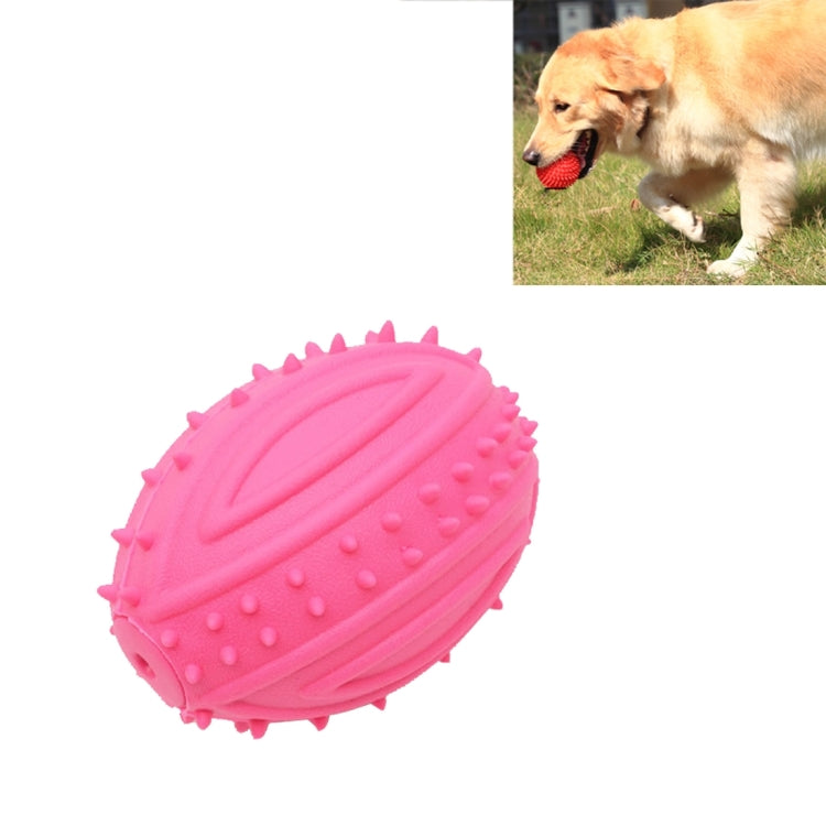 Rubber Sound Ball Shape Dog Chew Toys Resistant Bite for Pet Molar Play, Random Color Delivery, Size: 9.0x6.5cm