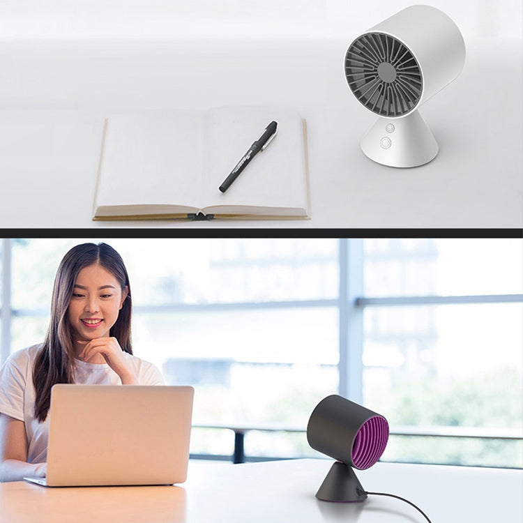 FREEDO Multi-function Adjustable Free Shaking Head Design USB Charging Desktop Electric Fan, Support 3 Speed Control (Black)
