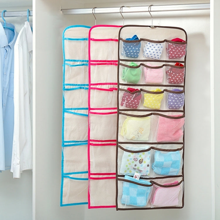 Portable Foldable 22 Sections Clothes Socks Towels Storage Bag with Hook, Size: 76x34.5cm, Random Color Delivery