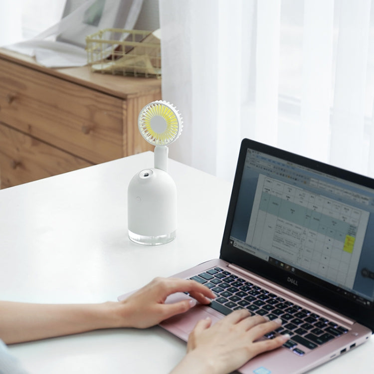 Multi-function Adjustable USB Charging Spray Humidifier Handheld Desktop Electric Fan, Support 3 Speed Control
