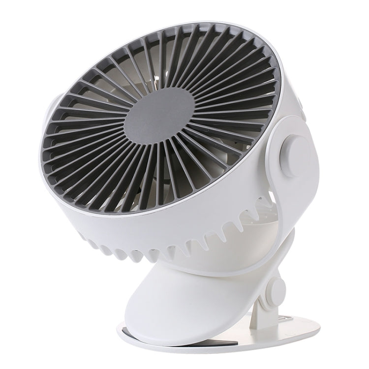 Multi-function Adjustable USB Charging Desktop Clip Electric Fan, Support 3 Speed Control (White)
