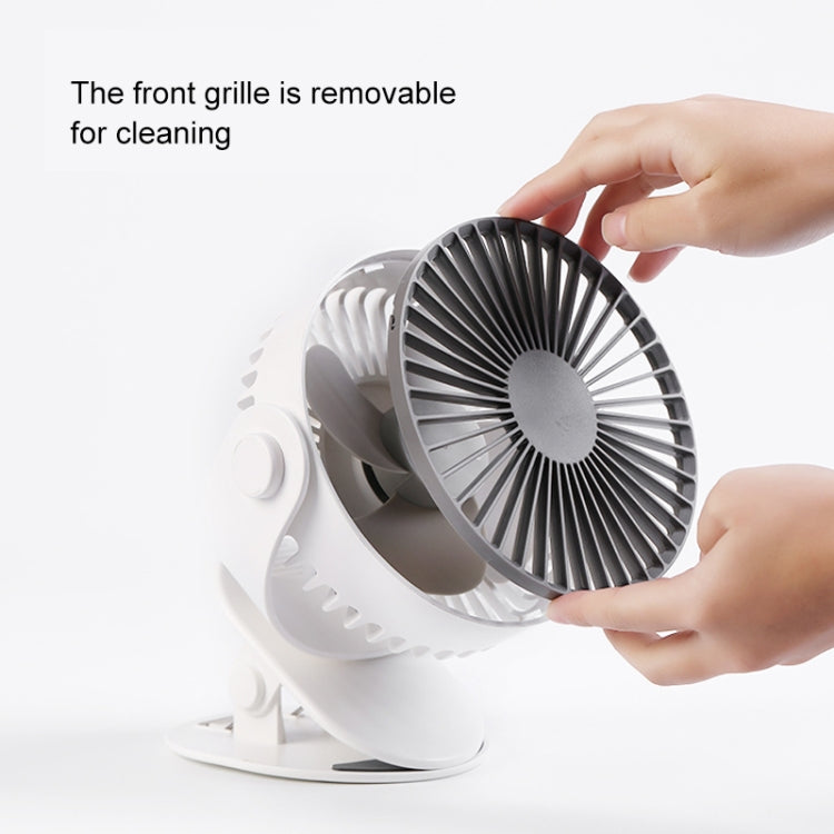 Multi-function Adjustable USB Charging Desktop Clip Electric Fan, Support 3 Speed Control (White)