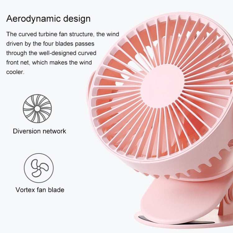 Multi-function Adjustable USB Charging Desktop Clip Electric Fan, Support 3 Speed Control (White)