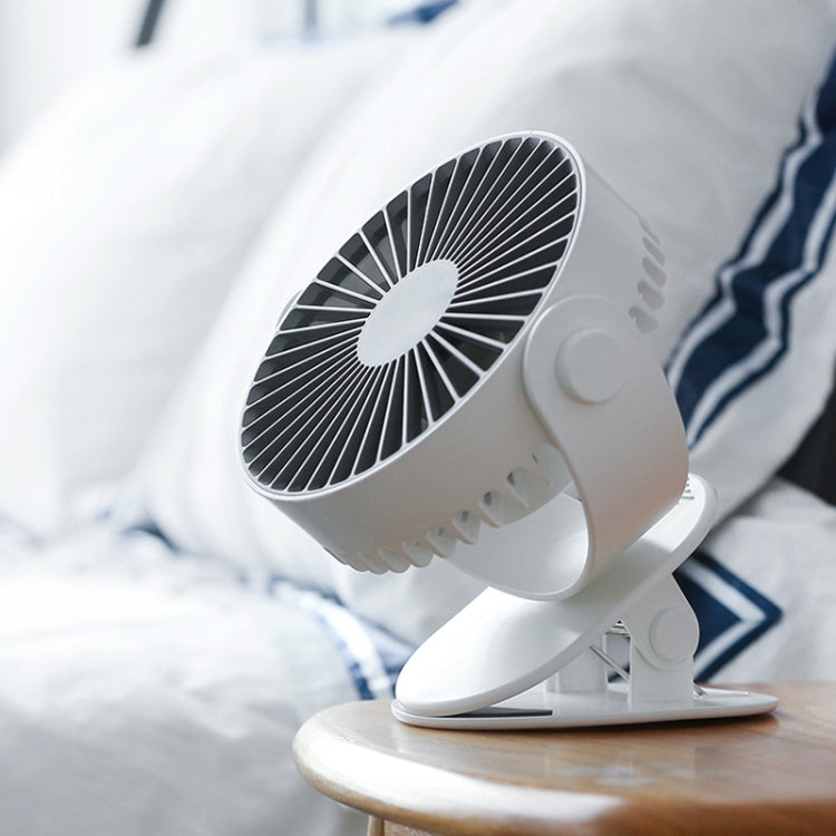 Multi-function Adjustable USB Charging Desktop Clip Electric Fan, Support 3 Speed Control (White)