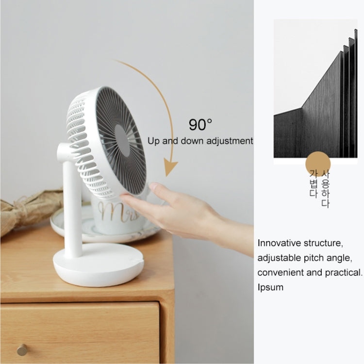 Adjustable Angle USB Charging Mute Desktop Electric Fan, Support 5 Speed Control