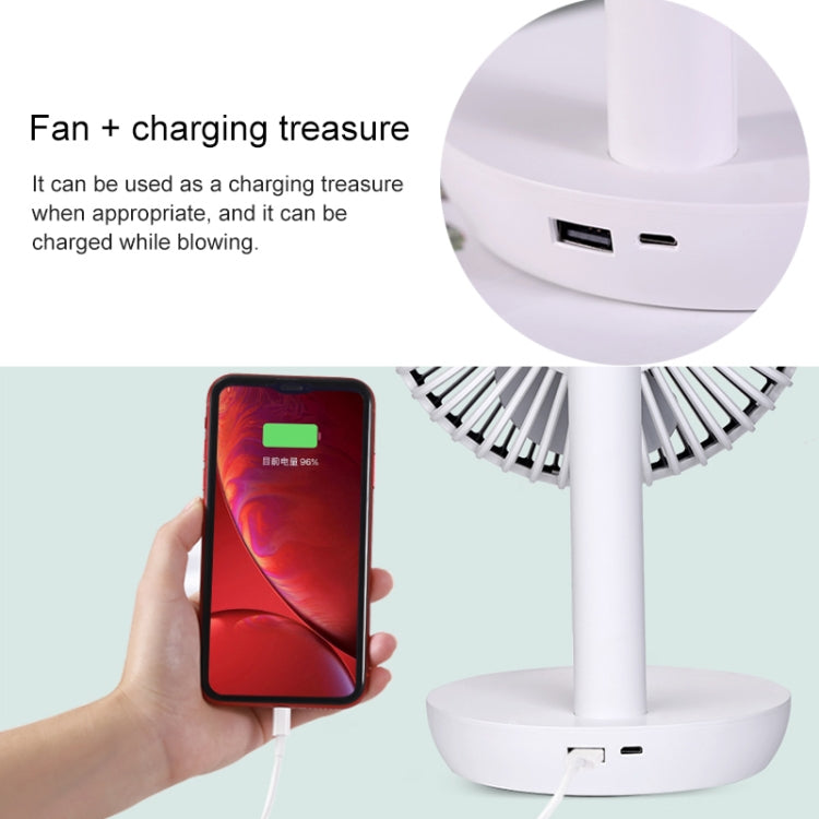 Adjustable Angle USB Charging Mute Desktop Electric Fan, Support 5 Speed Control