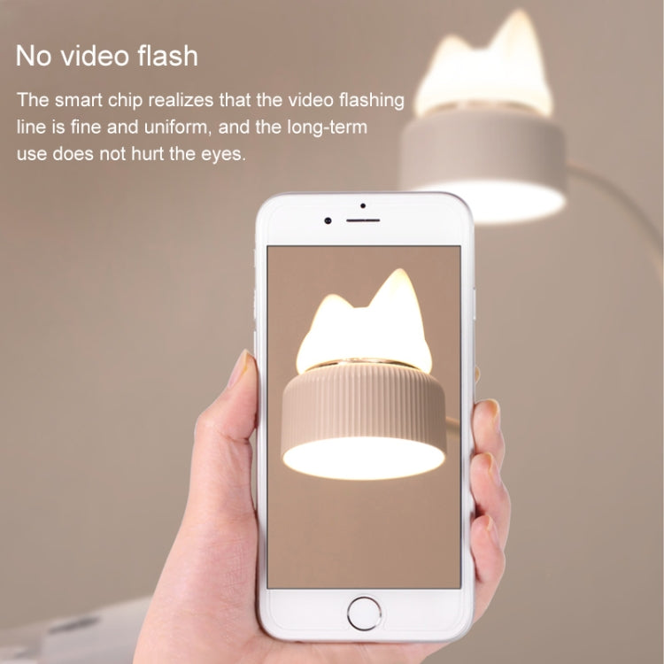 Cat Shape Double Light Source Design LED Desk Night Lamp, Support 3 Brightness Control (Green)