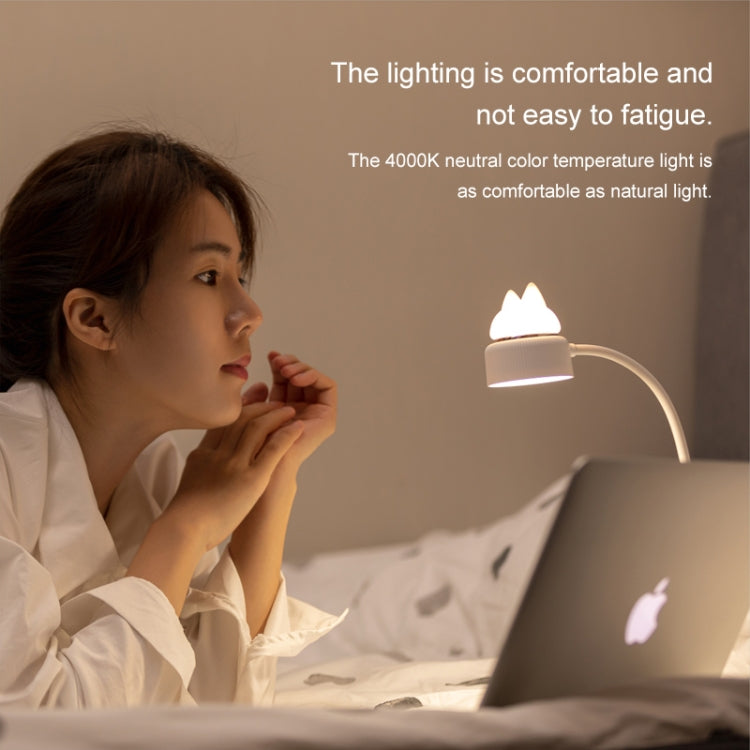 Cat Shape Double Light Source Design LED Desk Night Lamp, Support 3 Brightness Control (Green)