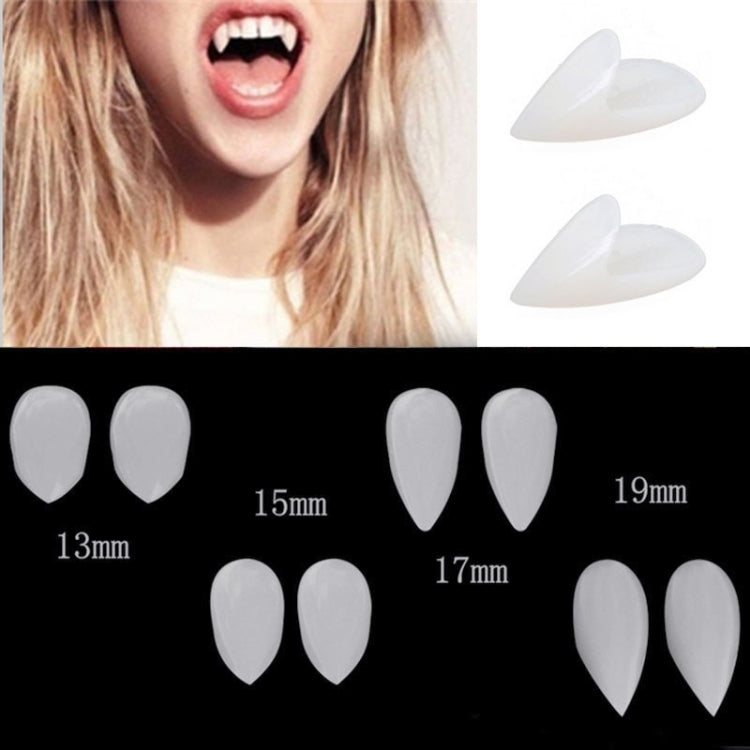 1 Pair 17mm Halloween Party Dentures Props Vampire Zombie Devil Fangs Teeth