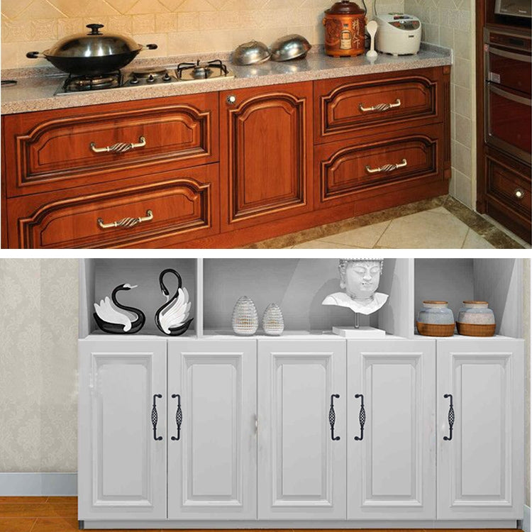 3 PCS 6101-96 Classic Birdcage Shape Iron Cabinet Wardrobe Drawer Door Handle, Hole Spacing: 96mm (Matte Black)