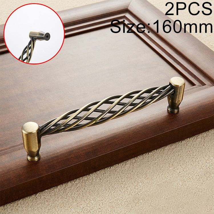 2 PCS 6101-160 Classic Birdcage Shape Iron Cabinet Wardrobe Drawer Door Handle, Hole Spacing: 160mm (Bronze)