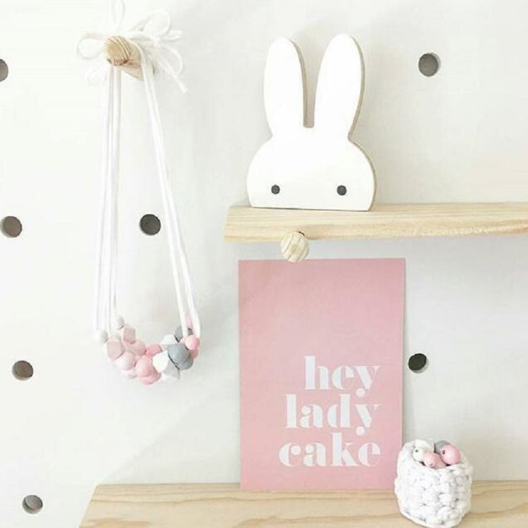 Creative Design Wooden Rabbit Wall Hanger Hook for Home Office, Max Load Weight: 2kg(White)