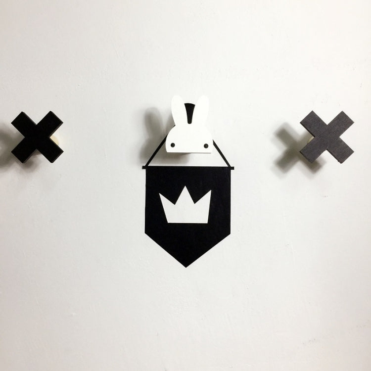 Creative Design Wooden Rabbit Wall Hanger Hook for Home Office, Max Load Weight: 2kg(White)