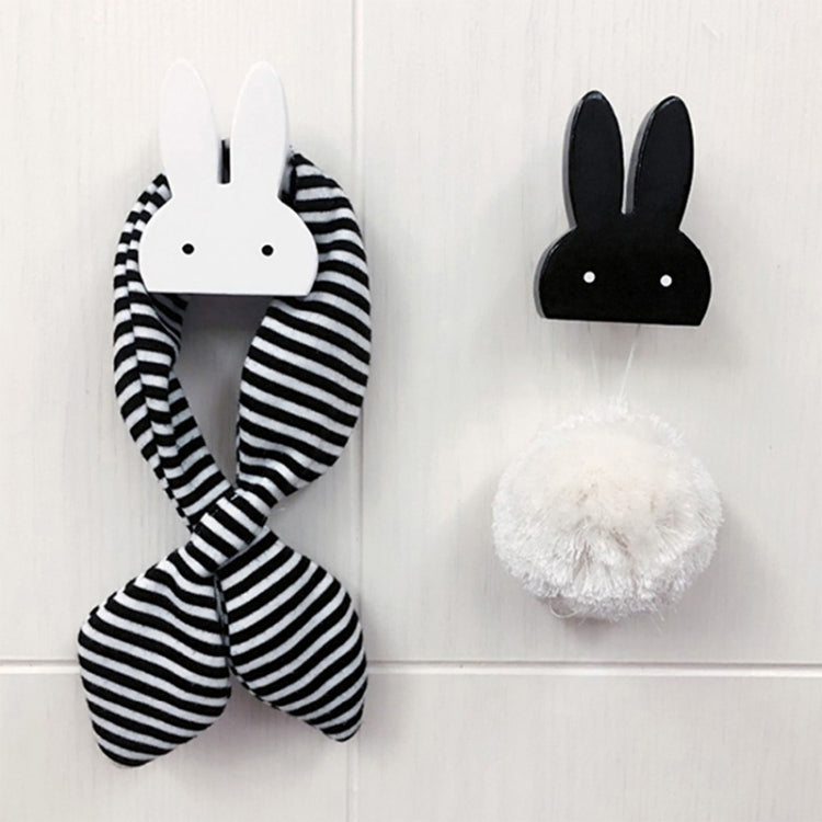 Creative Design Wooden Rabbit Wall Hanger Hook for Home Office, Max Load Weight: 2kg(White)