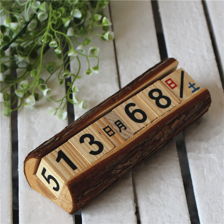 2 PCS Creative Wooden Cubes Perpetual Calendar Desk Decorations, Size: 12*5.5*4.5cm