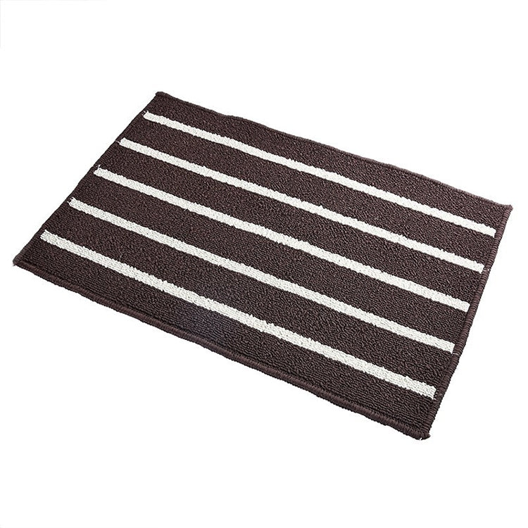 Striped Non Slip Shaggy Soft Water Absorption Bedroom Bathroom Carpet Mat, Size: 43*65cm