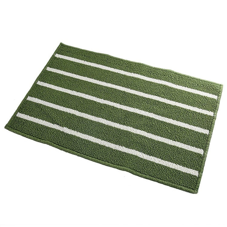 Striped Non Slip Shaggy Soft Water Absorption Bedroom Bathroom Carpet Mat, Size: 43*65cm
