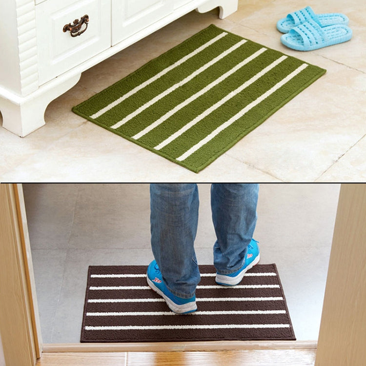 Striped Non Slip Shaggy Soft Water Absorption Bedroom Bathroom Carpet Mat, Size: 43*65cm