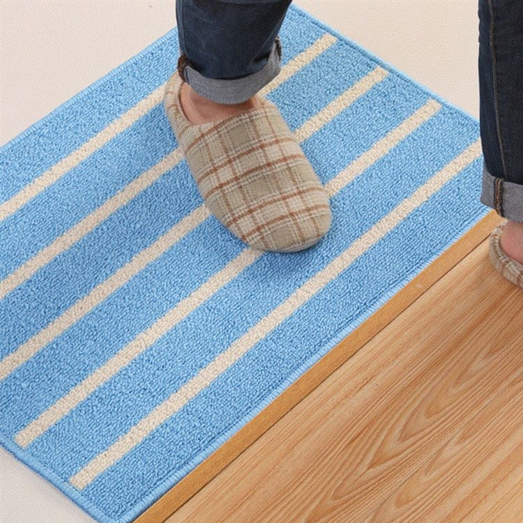 Striped Non Slip Shaggy Soft Water Absorption Bedroom Bathroom Carpet Mat, Size: 43*65cm