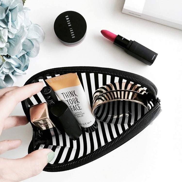 Stripe Style Portable Travel Cosmetic Organizer Bag, Size: 22cm x 17cm x 7cm