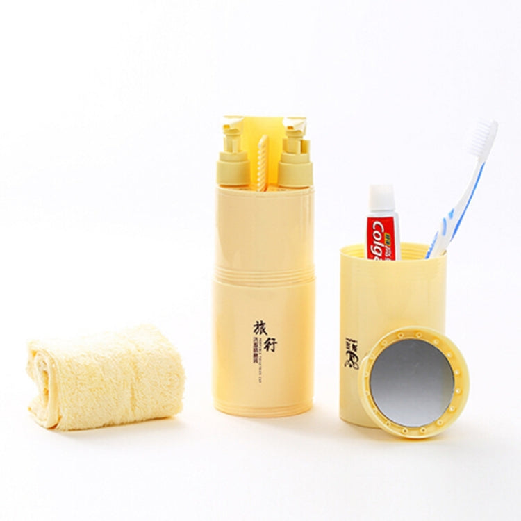 Creative 7 in 1 Portable Gargle Cup Shampoo Sub-Bottle Towel Toothbrush Comb Make-up Mirror Travel Wash Kits, Affordable Sets