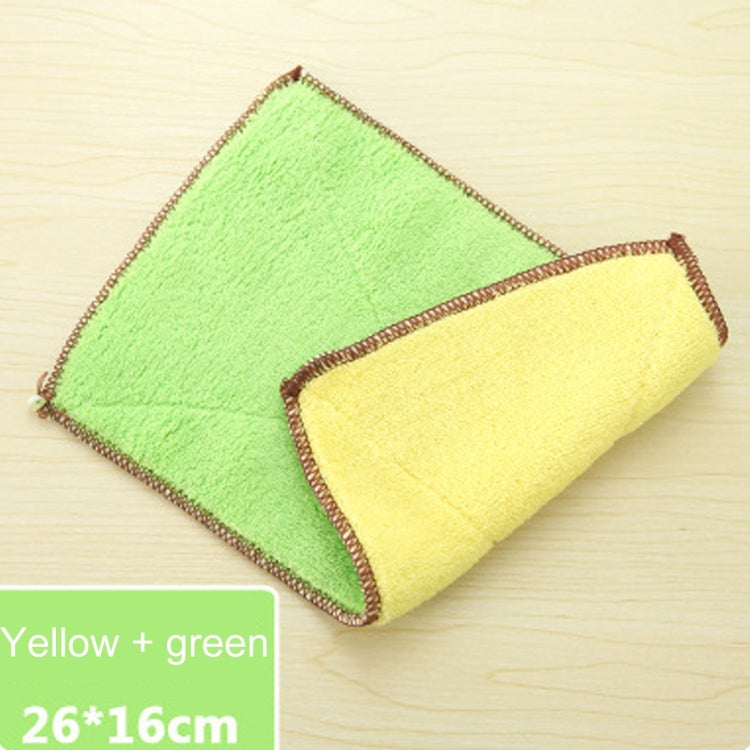 5 PCS Bamboo Fiber Washing Dish Towel Kitchen Cleaning Cloth Double-Sided Scouring Cloth Water Absorption Non-Stick Oil,Can Not Hang,Random Color Delivery