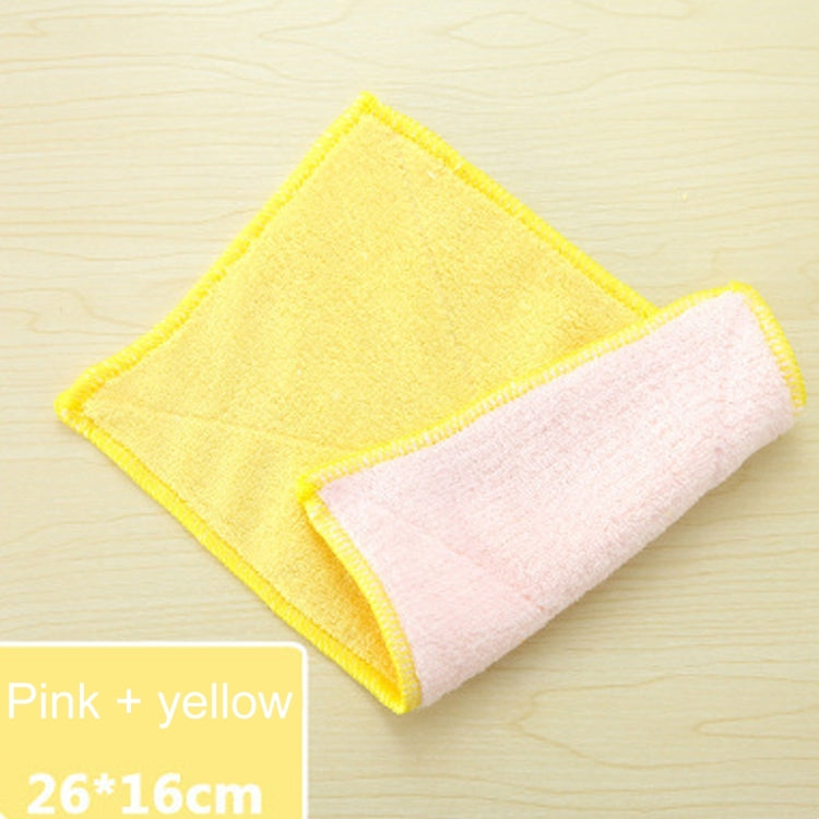 5 PCS Bamboo Fiber Washing Dish Towel Kitchen Cleaning Cloth Double-Sided Scouring Cloth Water Absorption Non-Stick Oil,Can Not Hang,Random Color Delivery