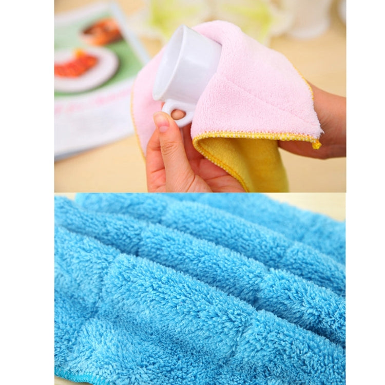 5 PCS Bamboo Fiber Washing Dish Towel Kitchen Cleaning Cloth Double-Sided Scouring Cloth Water Absorption Non-Stick Oil,Can Not Hang,Random Color Delivery