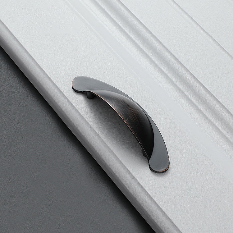 5 PCS 6610-64 Blackening Red Bronze Half-moon Shape Zinc Alloy Cabinet Drawer Handle, Hole Spacing: 64mm