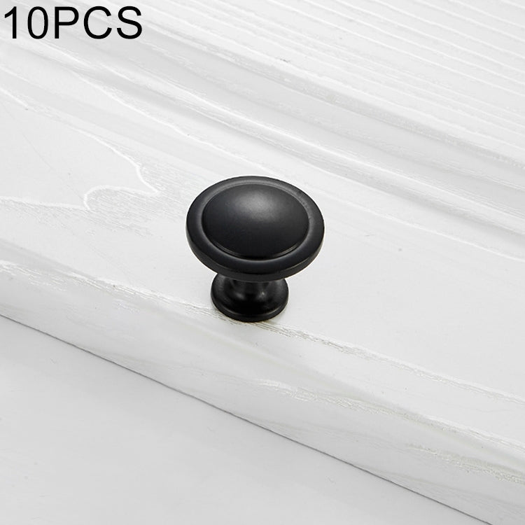 10 PCS 4003 Black Single Hole Solid Zinc Alloy Round Handle for Cabinet Wardrobe Drawer Door