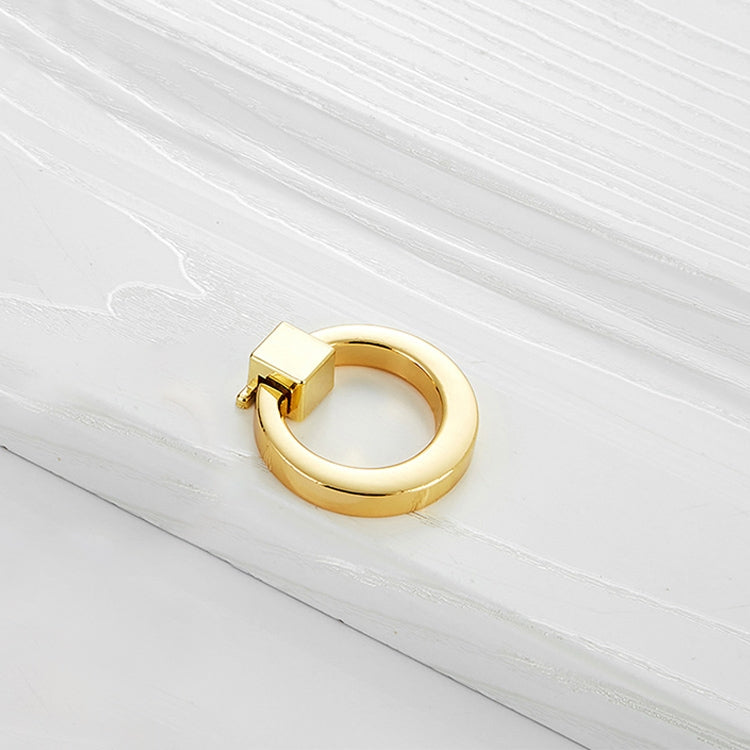 5 PCS 4201 Gold Single Hole Zinc Alloy Ring Round Handle for Cabinet Wardrobe Drawer Door