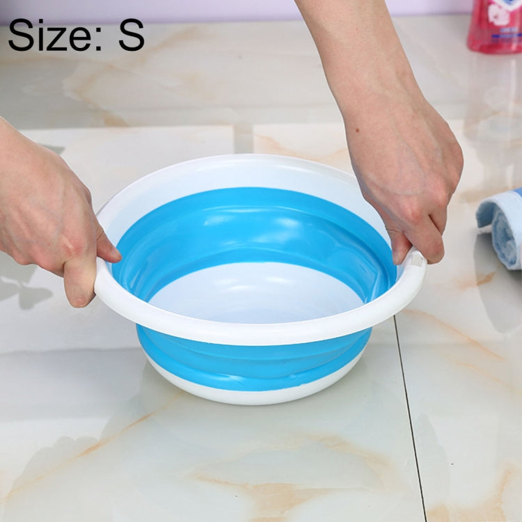 Home Portable Environmental Silicone Travel Folding Wash Basin, Size: S