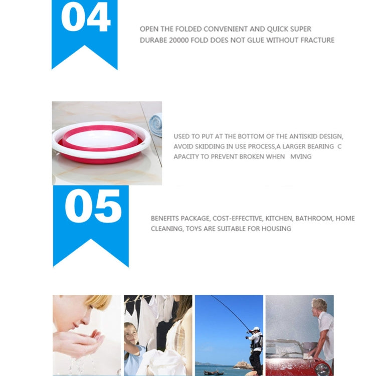 Home Portable Environmental Silicone Travel Folding Wash Basin, Size: S