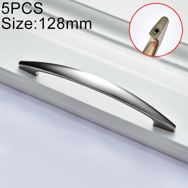 5 PCS 4027-128 Zinc Alloy Stainless Steel Nickel Wire Drawing Cabinet Wardrobe Drawer Door Handle, Hole Spacing: 128mm
