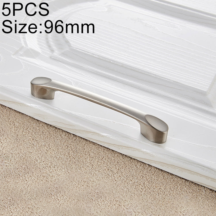 5 PCS 6225-96 Zinc Alloy Stainless Steel Nickel Wire Drawing Cabinet Wardrobe Drawer Door Handle, Hole Spacing: 96mm