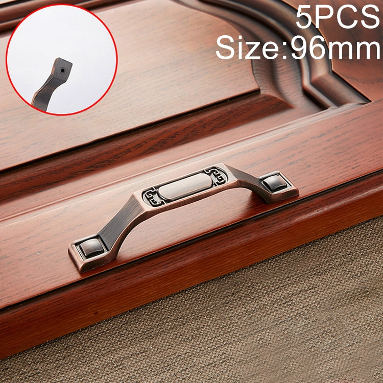 5 PCS 6201-96 Sub Red Zinc Alloy Cabinet Wardrobe Drawer Door Handle, Hole Spacing: 96mm