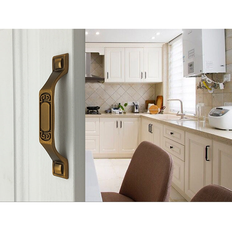 5 PCS 6201-128 Sub Cyan Zinc Alloy Cabinet Wardrobe Drawer Door Handle, Hole Spacing: 128mm