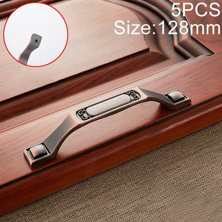 5 PCS 6201-128 Sub Red Zinc Alloy Cabinet Wardrobe Drawer Door Handle, Hole Spacing: 128mm