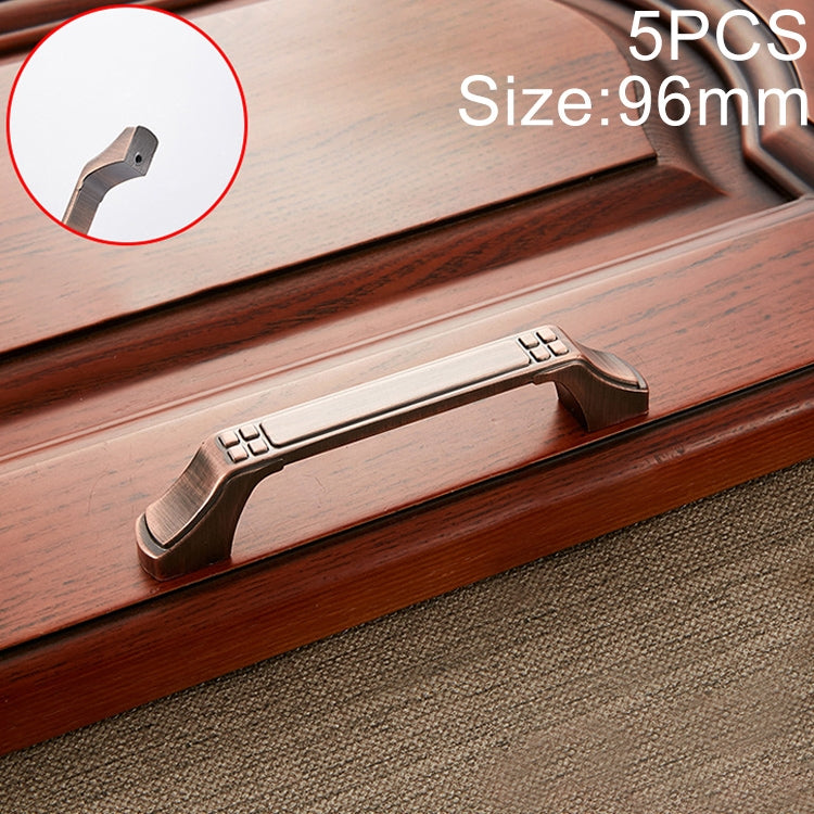5 PCS 6202-96 Sub Red Zinc Alloy Cabinet Wardrobe Drawer Door Handle, Hole Spacing: 96mm