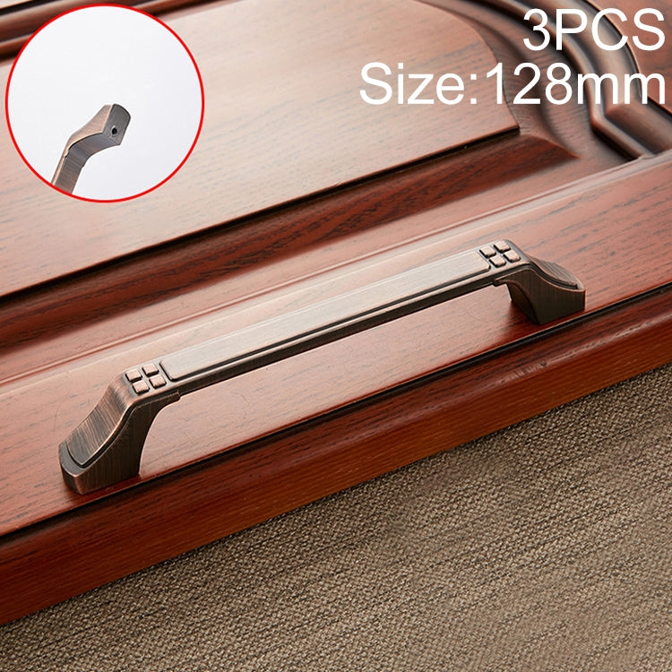 3 PCS 6202-128 Sub Red Zinc Alloy Cabinet Wardrobe Drawer Door Handle, Hole Spacing: 128mm