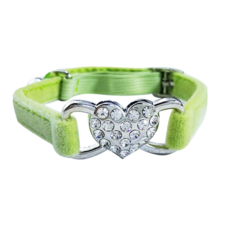 Pet Cat Heart-shaped Diamond Double Layer Plush Adjustable Collar, Size:1.0*28.0cm