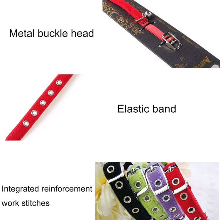 Pet Cat Heart-shaped Diamond Double Layer Plush Adjustable Collar, Size:1.0*28.0cm