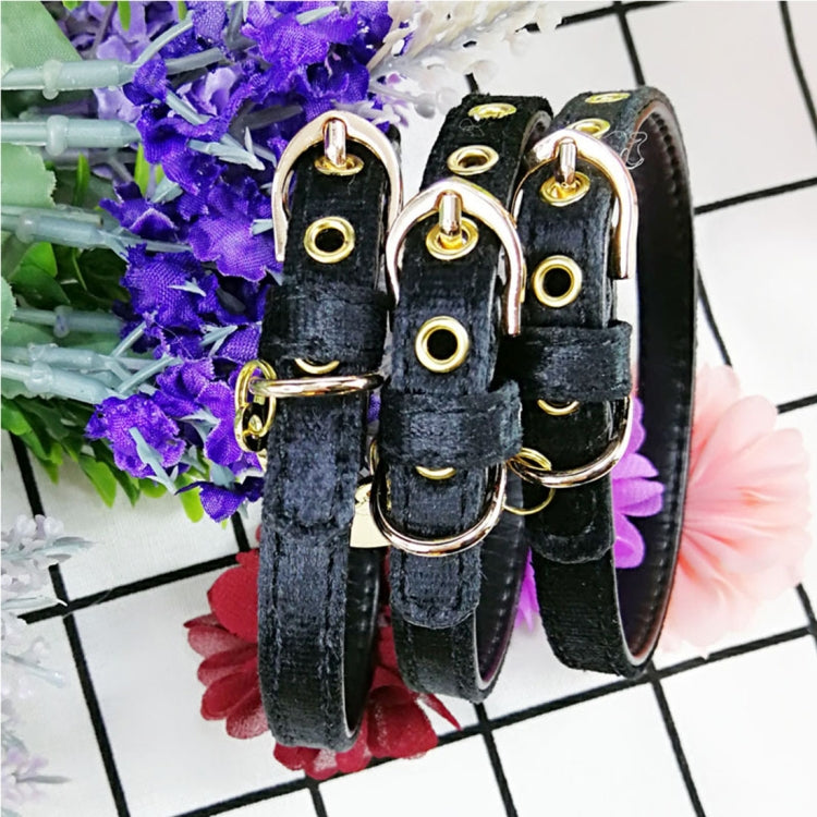 Pet Cat Dog Pearl Flower Decoration Plush Adjustable Collar, Size:1.3*35.0cm (Red)