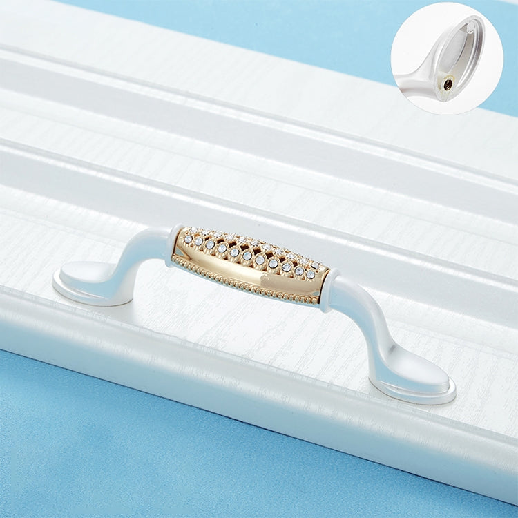 2 PCS 6554_96 Single Hole Silver Crystal Glass Diamond Drawer Cabinet Handle